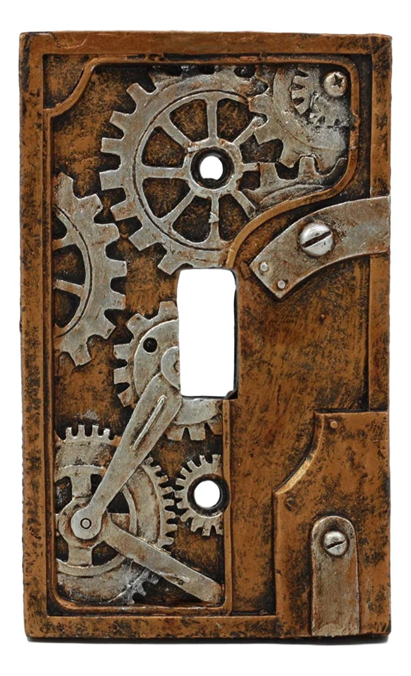 Ebros Steampunk Clockwork Gearwork Design Wall Light Switch Plate Set of 4