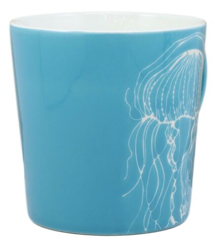 Nautical Ocean Marine Jellyfish Drinking Beverage Blue Stoneware Ceramic Mug