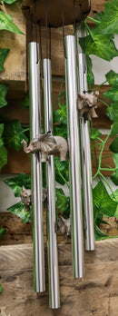 Ebros Gift Pachyderm Elephant Family Striding The Plains Resonant Relaxing Wind Chime Patio Garden Decor Decorative Figurine Noisemaker Elephants Baby Calf Safari Grasslands