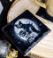 Ebros Witching Hour Feline Black Cat Roses Cork Backed Ceramic Coasters Set of 4