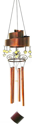 Contemporary Modern Spiral Design Resonant Copper Wind Chime Garden Patio