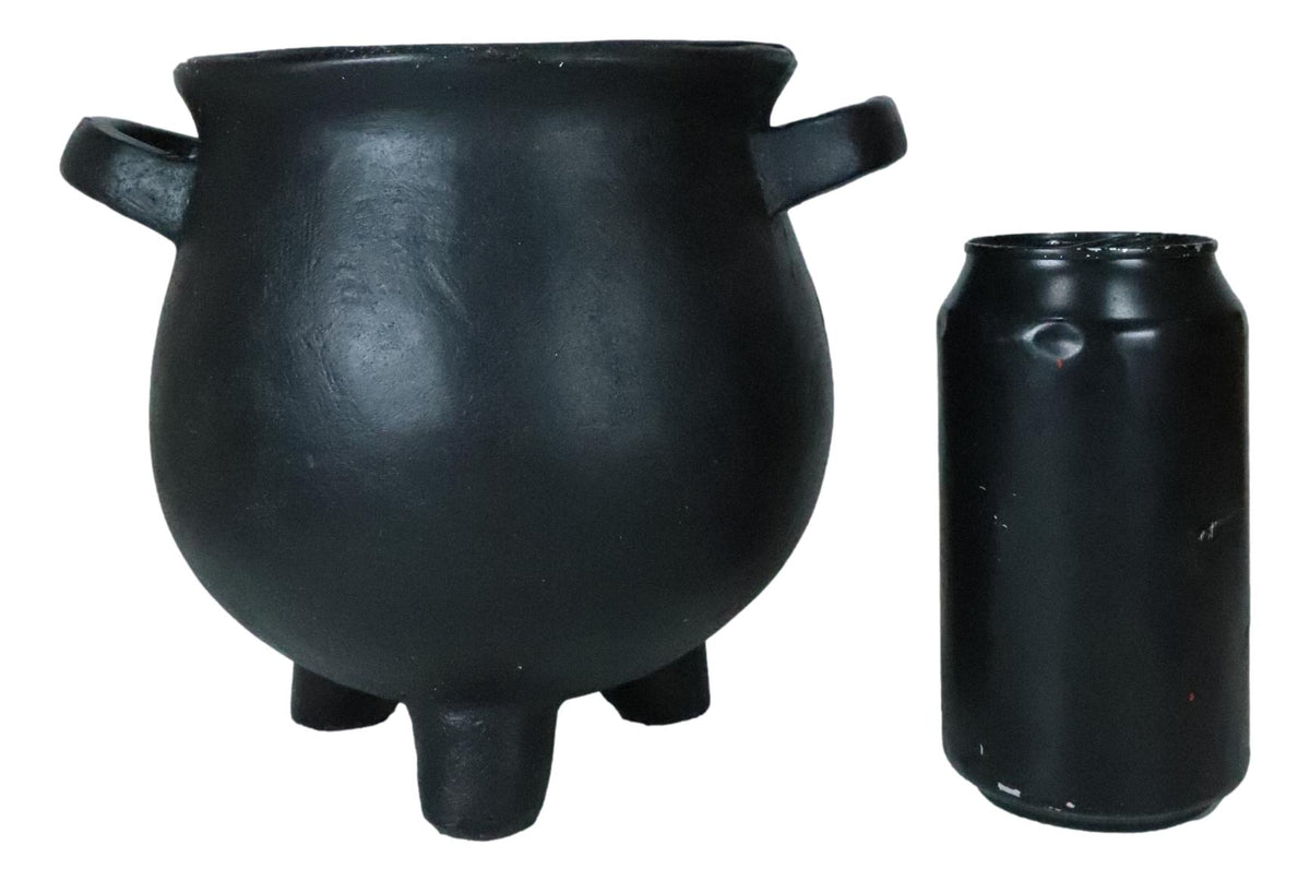 2-Pack Green Thumb Witch Gardening Black Herbs For Spells Cauldron Planter Pots - Ebros Gift