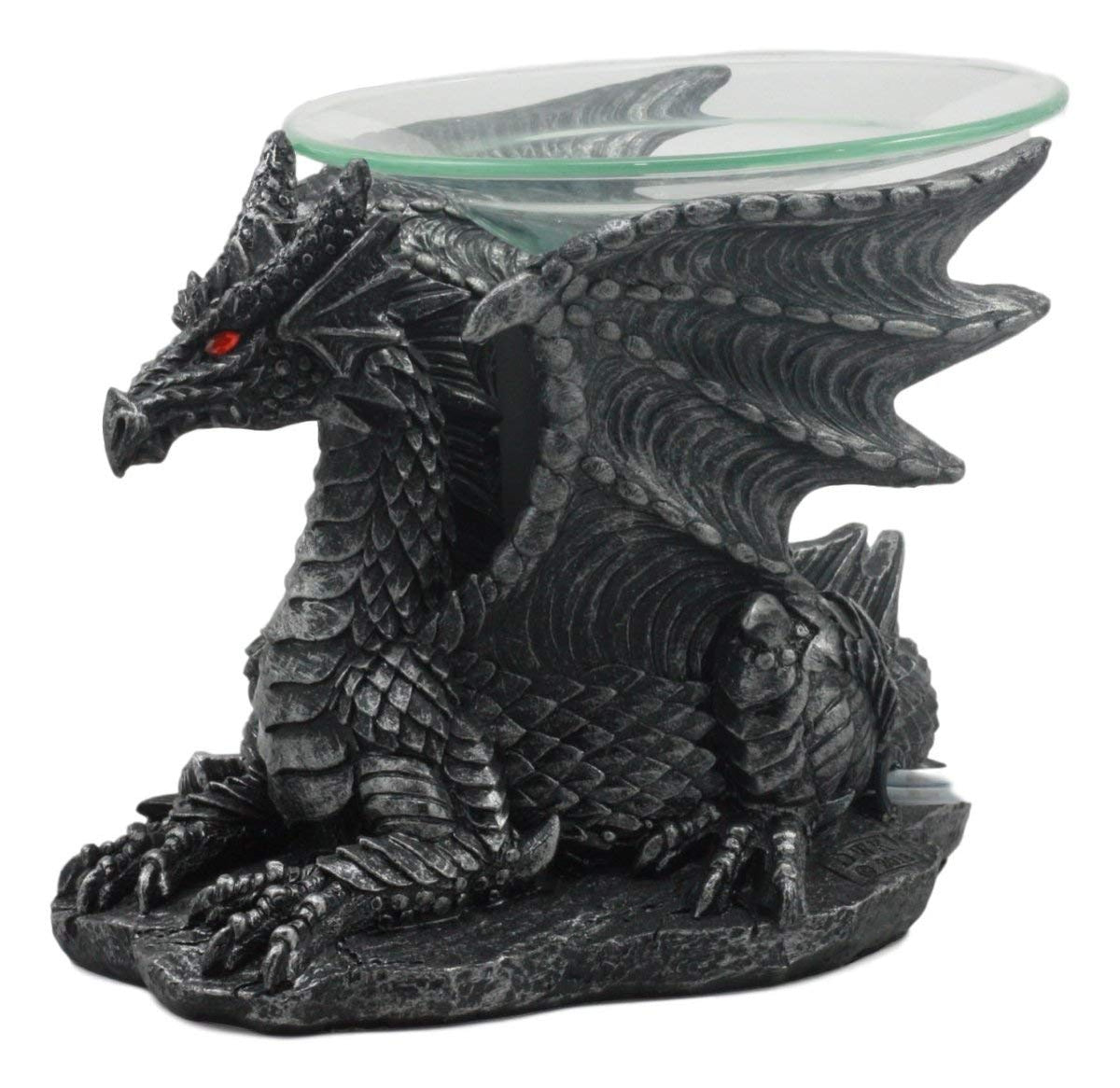 Ebros Mythical Air Behemoth Dragonite Resting Black Dragon Electric Oil Burner Statue - Ebros Gift
