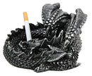 Ebros Gift Smaug Mountain Castle Dragon in Repose Round Cigarette Ashtray Figurine