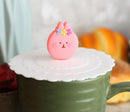 Pack Of 4 Pink Rabbit Reusable Silicone Coffee Tea Cup Lids Covers Air Tight