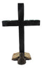 Silver Scroll Filigree Pattern Believe Standing Cross Desktop Plaque Figurine