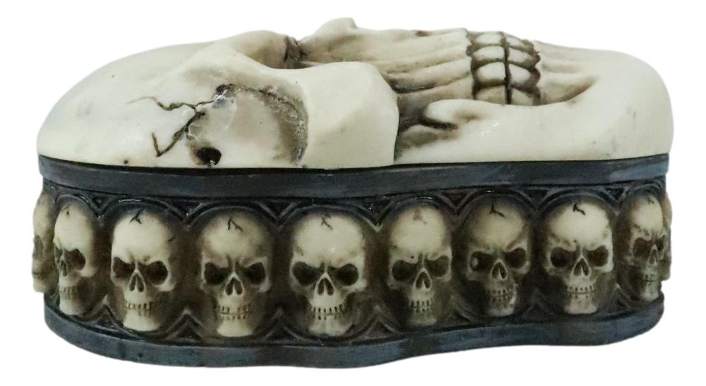 Ebros Reaper Skull Face Trinket Decorative Box Skeleton Graveyard 4.5"L Decor