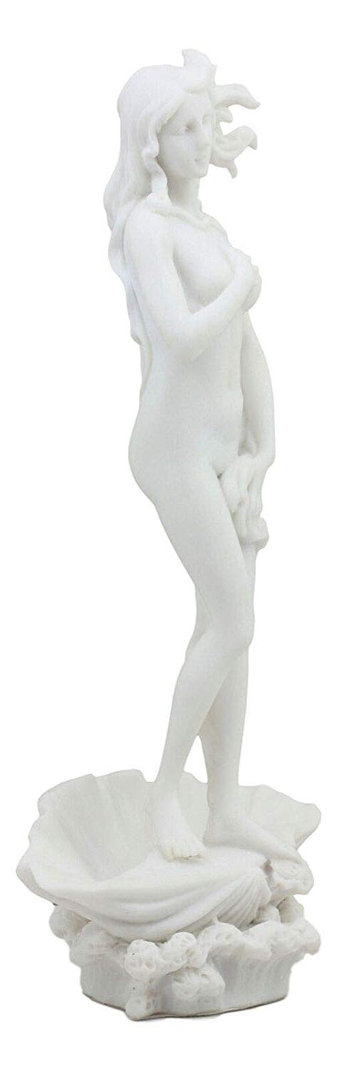 Ebros Gift Birth of Venus Statue Inspired by Botticelli Figurine of Aphrodite Making Up The Uffizi Museum Decor Sculpture Greek Roman Gods and Goddesses Theme Off White Resin - Ebros Gift