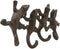 Ebros Cast Iron Rustic Animal Reptile Gecko Lizards Tails 4 Pegs Quad Wall Hooks 9.25" Wide Hanger Lizard Geckos Themed Wall Mount Leash Coat Hat Keys Hook Decor Hanging Sculpture Plaque