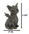 Whimsical Dainty Garden Dragon Sitting Figurine Faux Stone Fantasy Decor