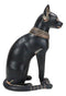 Egyptian Goddess Of Fertility Bastet Cat Figurine In Rustic Clay Antique Finish