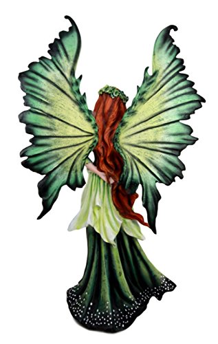 Ebros Amy Brown Large Lady of The Forest Green Tribal Fairy Collector Figurine 19.5" H Fantasy Art of Fairies Pixies Nymphs Gaia Earth Elemental FAE Magic Decor Statue - Ebros Gift