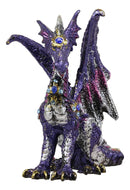 Ebros Small Purple Rain Armored Midnight Dragon Statue 4.5" High Fantasy Prehistoric Dungeons and Dragons Warrior Slayer Dark Knight Collectible Figurine