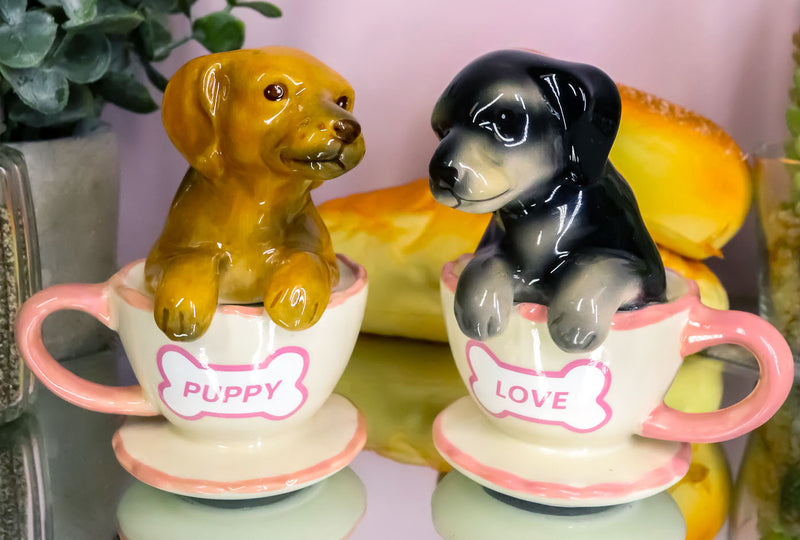 Tea Cup Pups Magnetic Salt & Pepper Shaker Set