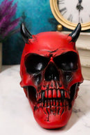 Inferno Horned Bloody Crimson Demon Hell Fire Vampire Pit Lord Skull Figurine