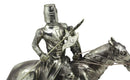 Ebros Medieval Suit of Armor Knight With Poleaxe On Cavalry Horse Statue 9" Long Medieval Warfare Heavy Cavalry Champion With Pollaxe Decorative Figurine