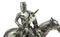 Ebros Medieval Suit of Armor Knight With Poleaxe On Cavalry Horse Statue 9" Long Medieval Warfare Heavy Cavalry Champion With Pollaxe Decorative Figurine