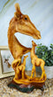 Ebros Safari Giraffe Bust Statue 12"Tall Faux Wood Resin Giraffe Family in Wilfdlife Savanna Scene Figurine