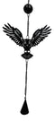 Whimsical Alchemy Sorcerer Night Goth Owls Metal Wall Hanging Mobile Wind Chime