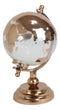 Contemporary Decorative Desktop World Atlas Map Shiny Copper Globe With Axis