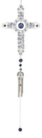 Amazing Grace Floral Cross With Gemstones Resonant Relaxing Wind Chime 40" Long
