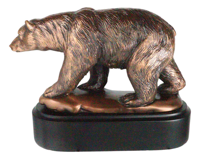 North Pole Arctic Circle Wildlife Roaming Polar Bear Figurine With Black Base