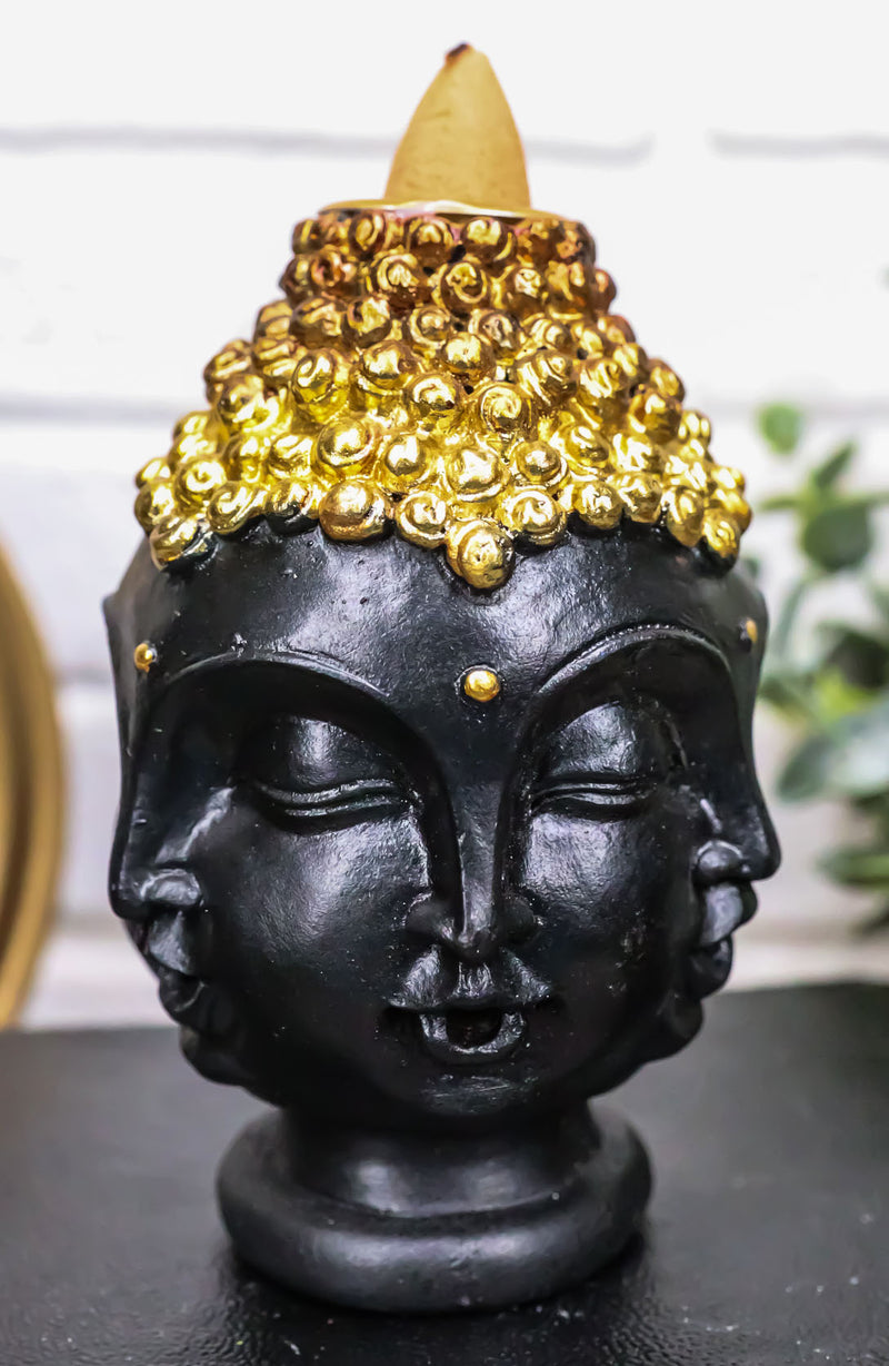 Phra Phrom Four Faced Buddha with Ushnisha Head Backflow Incense Cone Burner
