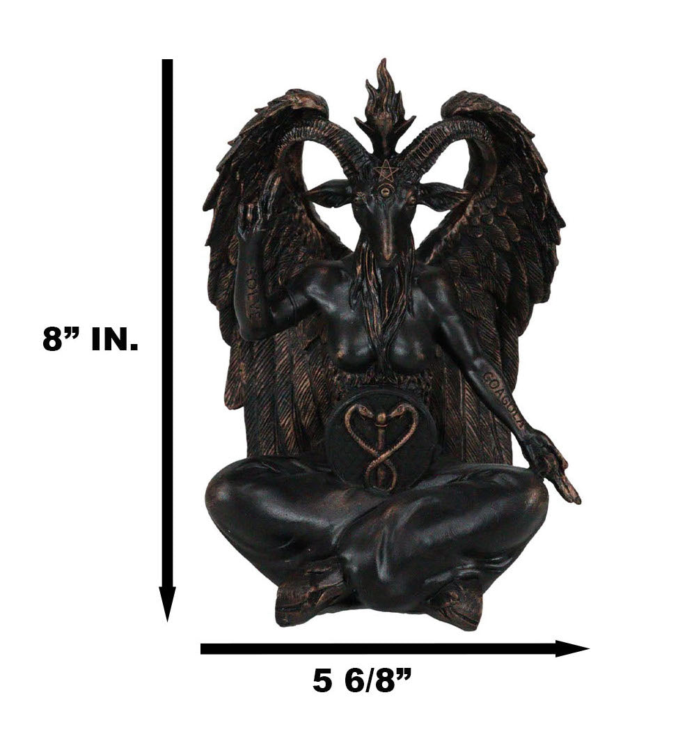 Pagan Occult Sabbatic Goat Idol Baphomet Sitting Meditation Figurine 8"H - Ebros Gift