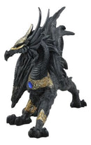 Tharos The Blue Sapphire Golden Armored Dragon Statue 10"Long Fantasy Home Decor