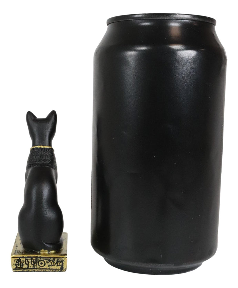 Ebros Egyptian Goddess Of Home Protection Bastet Cat With Scarab Necklace Figurine 3"H