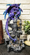 Ebros Gift Hyperion Gemstone Midnight Dragon Protecting Stone Castle Figurine 11.75" H