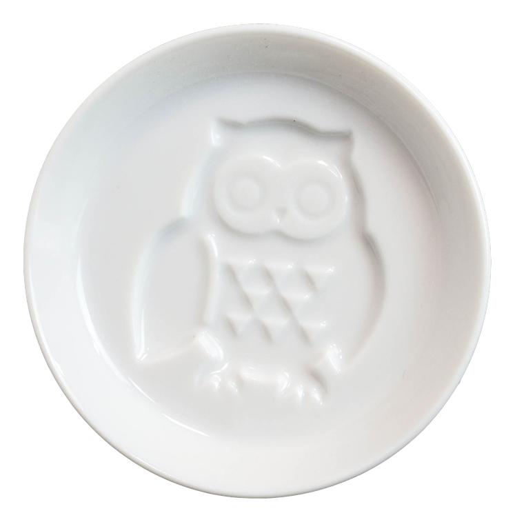 Set Of 6 Japanese White Porcelain Owl Small Dipping Sauce Condiment Dishes Bowls