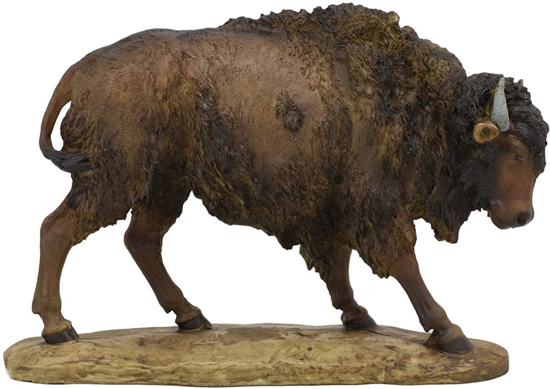 Ebros American Bison Buffalo Standing On The Plains Decorative Figurine 9" Long