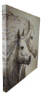 Rustic Country Western 2 Running Horses Canvas Picture Wooden Frame 24"X24"