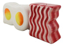 American Breakfast Bacon And Sunny Side Up Eggs Ceramic Salt And Pepper Shakers