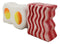 American Breakfast Bacon And Sunny Side Up Eggs Ceramic Salt And Pepper Shakers