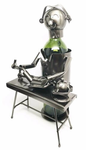 Ebros Chiropracter Treating Child Patient Steel Metal Wine Bottle Holder Storage