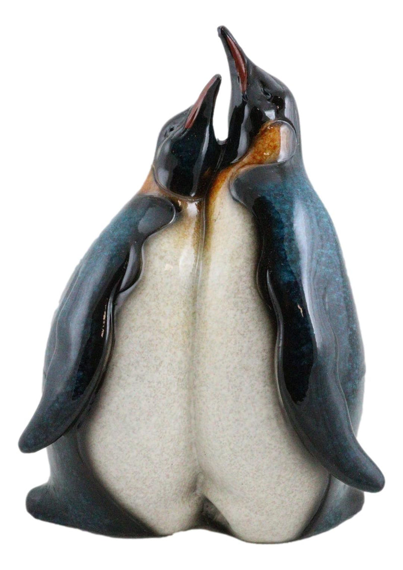 South Pole Family Emperor Penguins Mom and Dad Couple Hug Time Decor Figurine