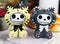 Ebros Furrybones Mao Striped Kittens Voodoo Skeleton Cats Salt And Pepper Shakers Set