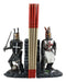 Black And White Medieval Crusader Knight Bookends Statue 7.5"H Set Suit Of Armor