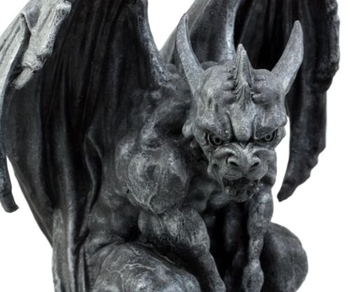 Ebros Warden Large Cathedral Guardian Crouching Winged Gargoyle Statue 12.5"H
