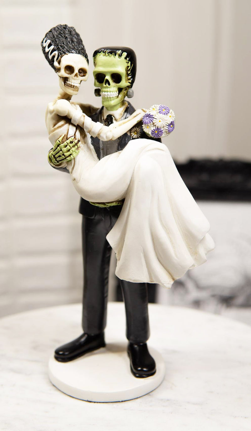 Ebros Day of The Dead Salt & Pepper Shakers Skeleton Couple Bride & Groom Set