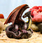 Ebros Small Purple Dragon with Wings Resting On Volcanic Rock Figurine 3.5" Tall
