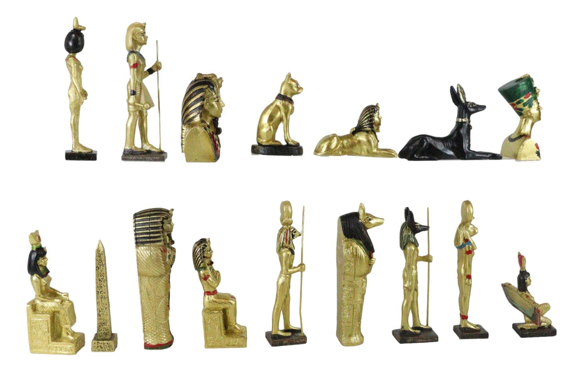 Ebros Miniature Egyptian Obelisk Gods Goddesses Pharaoh And Royalty Figurine Set of 16 - Ebros Gift