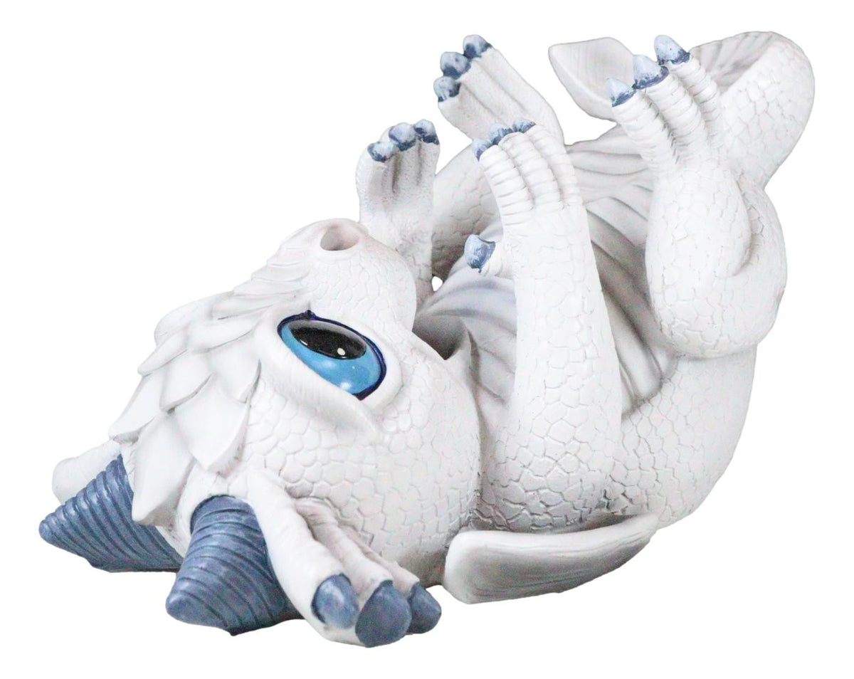 Fantasy Frozen Frostbite Ice Snow White Baby Dragon Hatchling Wine Bottle Holder