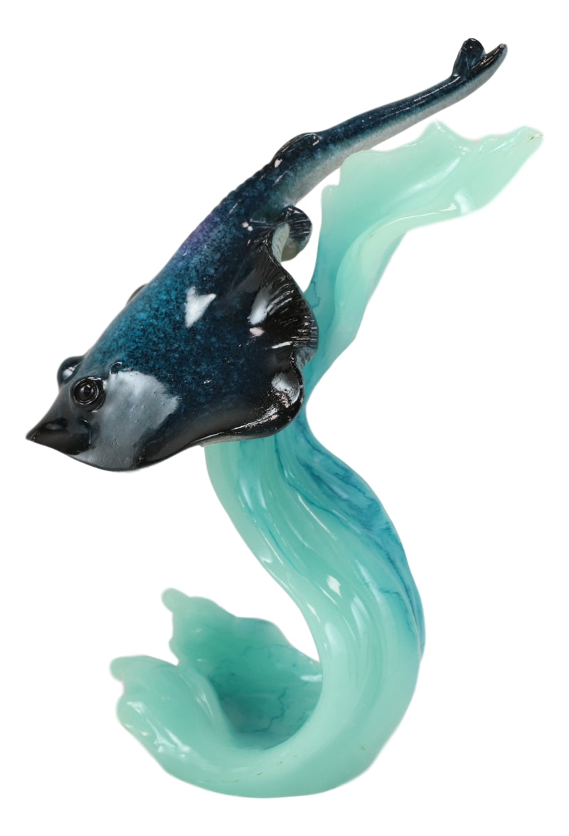 Ebros Blue Stingray Sea Ray Swimming With Ocean Current Wave Acrylic Statue