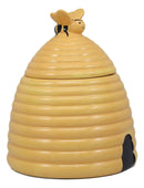Ebros Rustic Wildlife Busy Honey Bumblebee Bee Hive Beehive Ceramic Cookie Jar 8"Tall