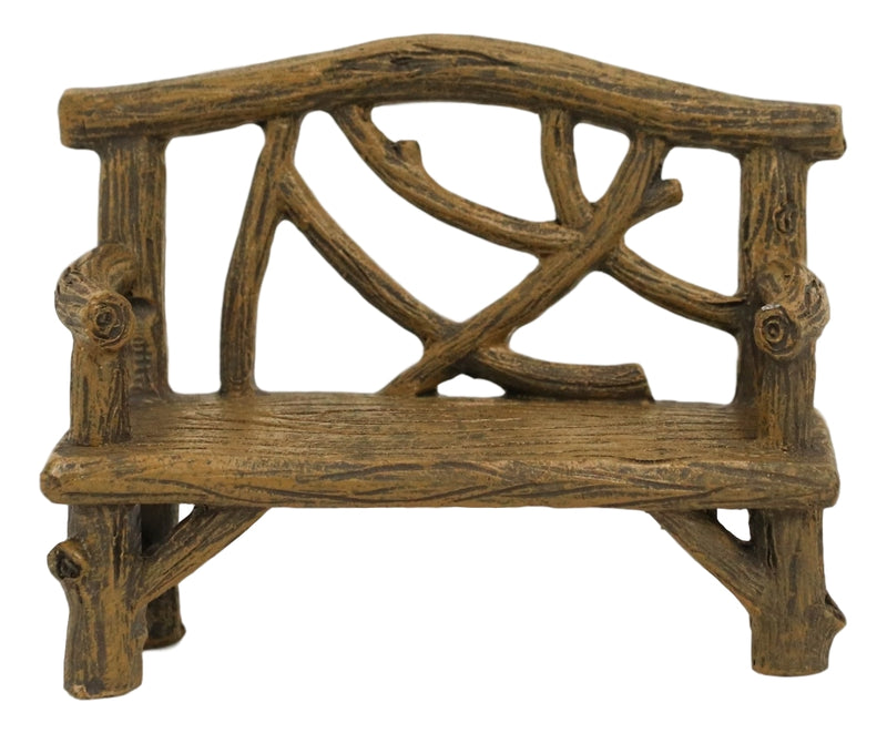 Ebros Fairy Garden Miniature Tree Twigs and Branch Love Bench Sculpture 3.5" H