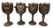 Ebros Odin Valkyrie Loki Battle Longship 7oz Resin Wine Goblet Chalice Set of 4