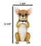 Ebros Gift Chihuahua Dog On Two Legs Statue with Solar LED Lantern Lamp 14" Tall